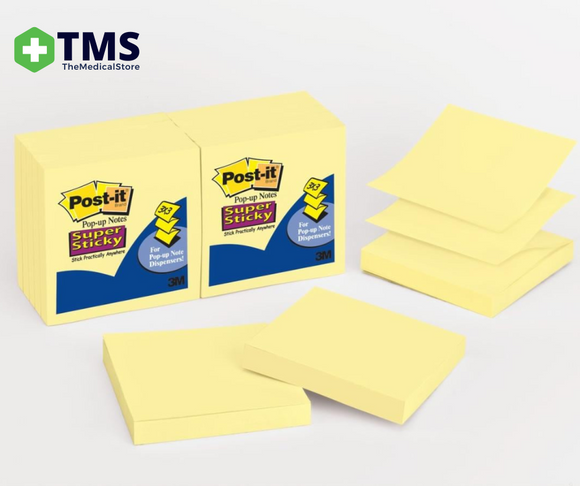 Post-it Super Sticky Pop-Up Notes 76x76mm Canary Yellow - 12 pads / per pack