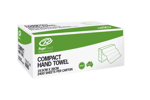 Royal Touch Premium 2 Ply Compact Interleaved Hand Towel 19cm x 25cm /2400Sheets