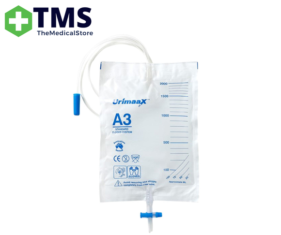 Urimaax Urine Drainage Bag T Bar A3 Standard 2000ml - (10013120)