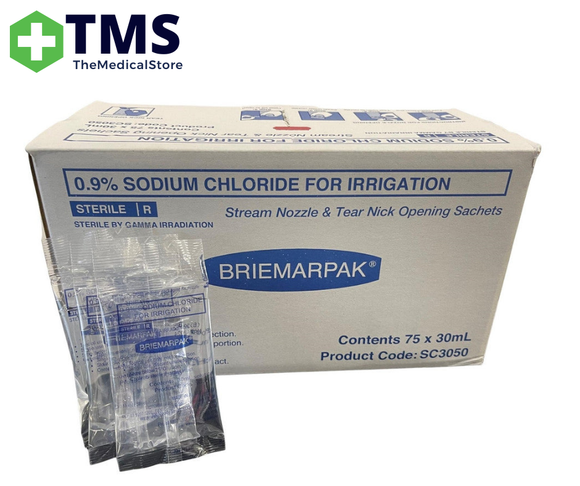 Sodium Chloride 0.9% Irrigation Solution, 30ml Sachet - (SC3050)