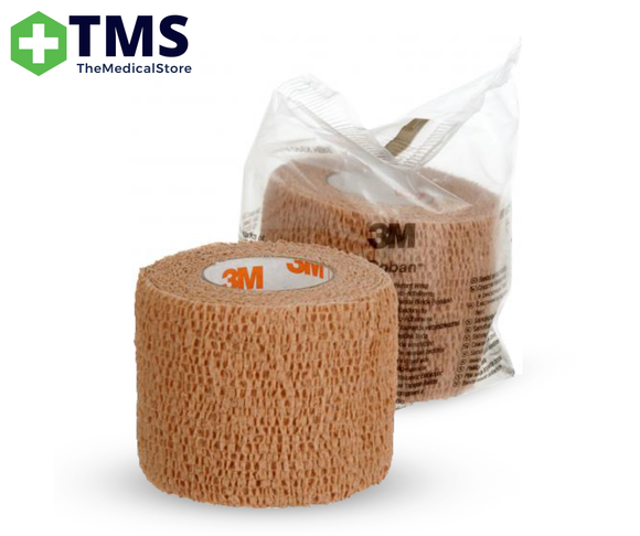 3M Coban Self-Adherent Wrap 5cm x 2m Tan - (1582)