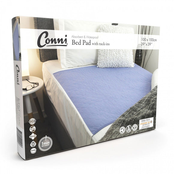 Conni Reusable Bed Pad with Tuck-ins 100cm x 100cm - Mauve