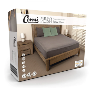 Conni Micro Plush Fitted Sheet Waterproof - Charcoal