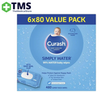 Curash Simply Water Wipes 6 x 80 Pack