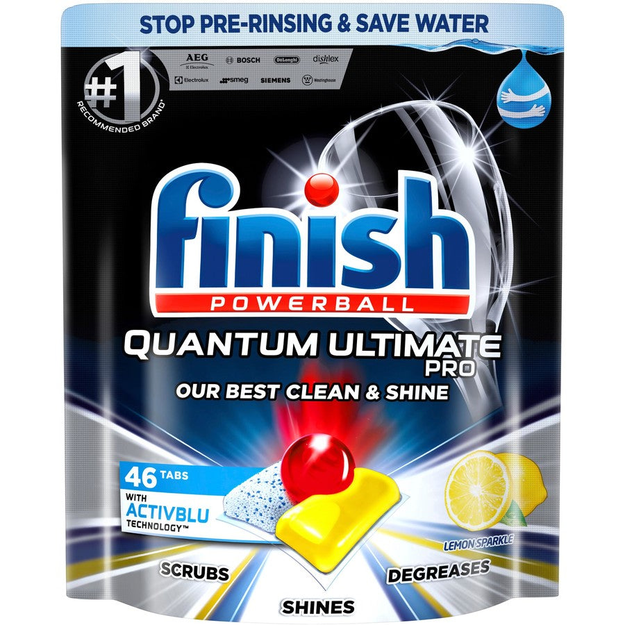 Finish Quantum Ultimate Pro Dishwashing Tablets Lemon Sparkle 46 Pack ...