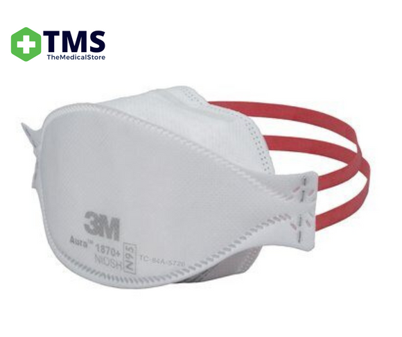 3M Flat Fold Particulate Respirator & Surgical Mask N95/P2 with Fluid Resistance - Each