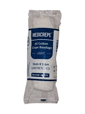 Medicrepe Cotton Crepe Bandage Unstretched 15cm x 1.6m - Pkt/12
