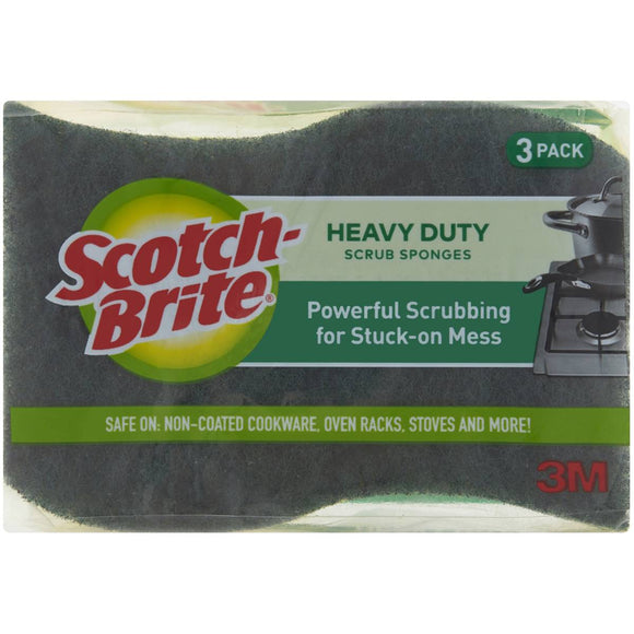 3M Scotch-brite Heavy Duty Scourer & Sponge 3 Pack