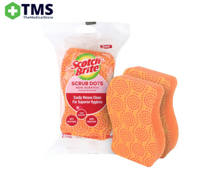 3M Scotch-brite Scrub Dots Non Scratch Scrub Sponges - 2 Pack