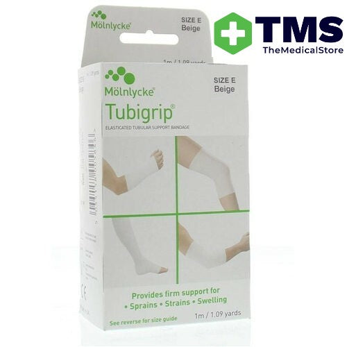 Molnlycke Tubigrip Elasticated Tubular Support Bandage-Size E Beige 1m/1.09yards