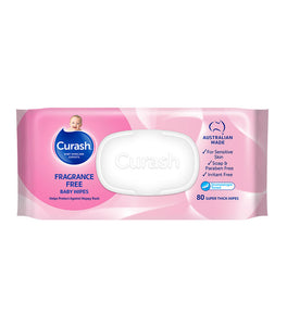 Curash Fragrance Free Baby Wipes - 80/Pack