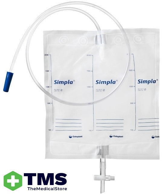 Coloplast Simpla S4 Urine Collection Bag Sterile 2000ml, Inlet Tube 100cm - 340802