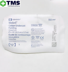 Webril Sterile Bandage Cotton Undercast Padding 10.2cm x 3.7m - Each