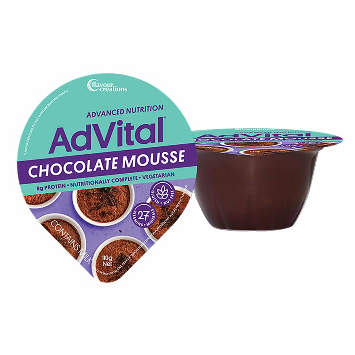 AdVital Chocolate Mousse Nutritionally Complete 110g IDDIS Level 4 ...