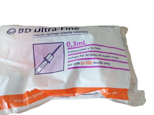 BD Ultra-Fine Insulin Syringe 0.3mL 29G x 12.7mm - Box/100