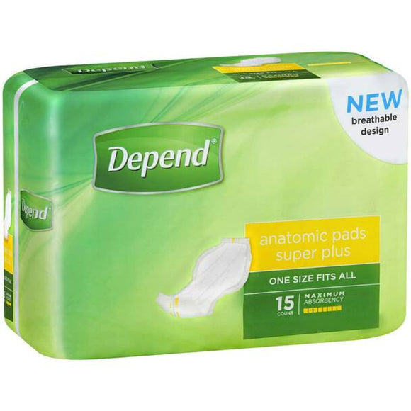 Depend Anatomic Pad Super Plus One Size Fits All Unisex