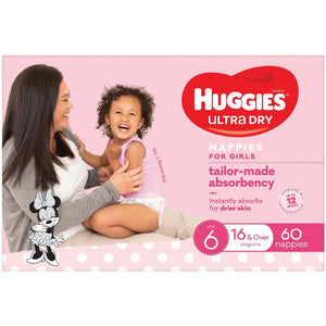 Huggies Nappies Size 6 Junior Girl - 60 Pack