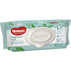 Huggies Fragrance Free Baby Wipes - 80 Pack