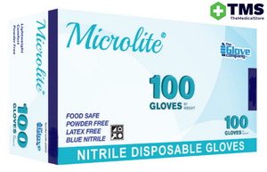 MICROLITE POWDER FREE BLUE NITRILE EXAM GLOVE BOX100