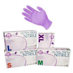 Ultra Fresh Purple Disposable Examination Nitrile Gloves - Box/100