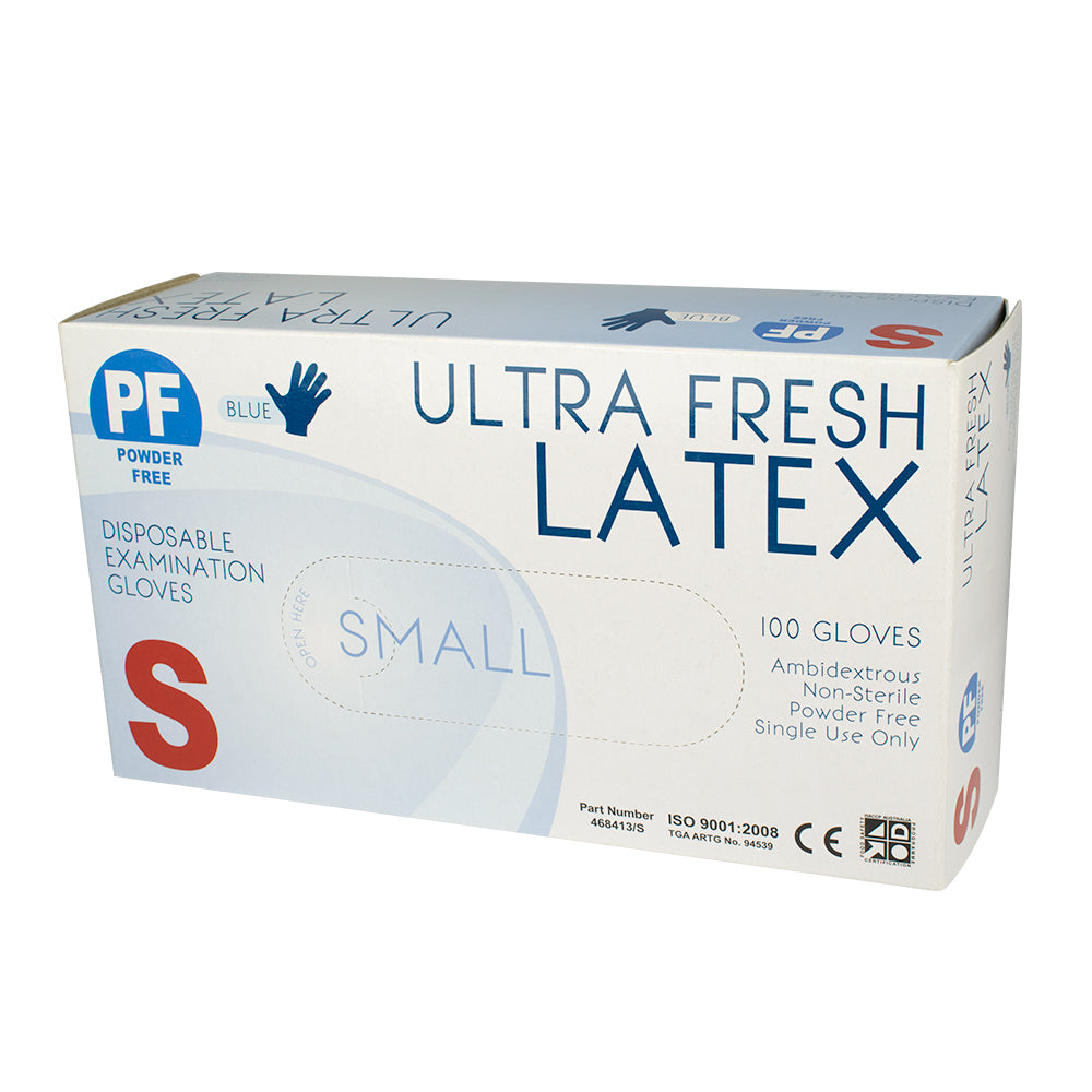 Ultra Fresh Latex Powder Free Gloves Small