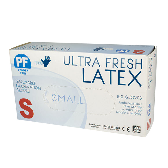 Ultra Fresh Latex Powder Free Gloves Small